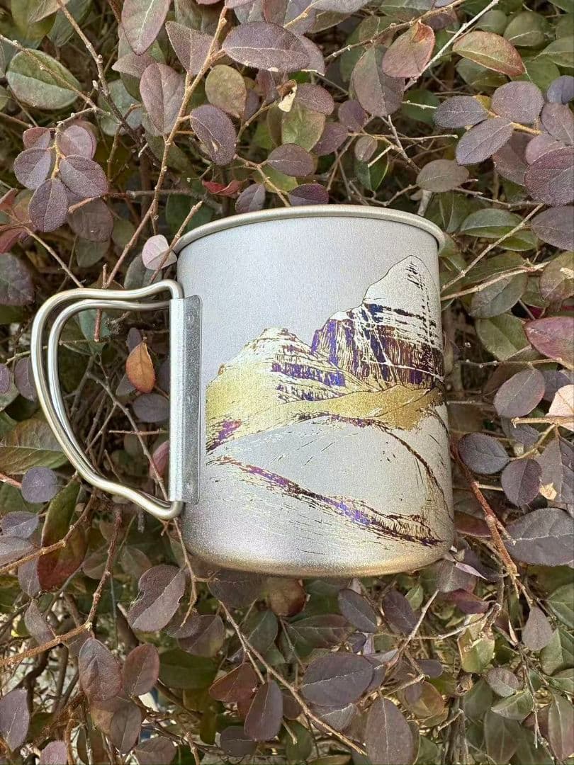 スノーピーク チタンマグ カスタム 陽極酸化 絶景 カイラス山　チタンカラー チタンシングルマグ 450 ONLINE| スノーピーク(Snow Peak)