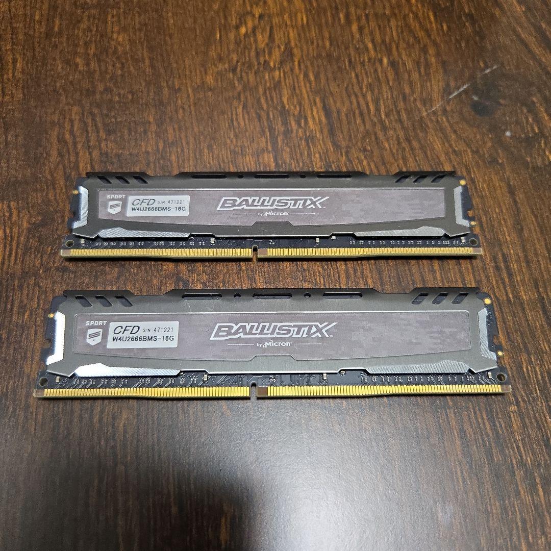 Ballistix DDR4 2666MHz 16GB×2 32GB - メルカリ