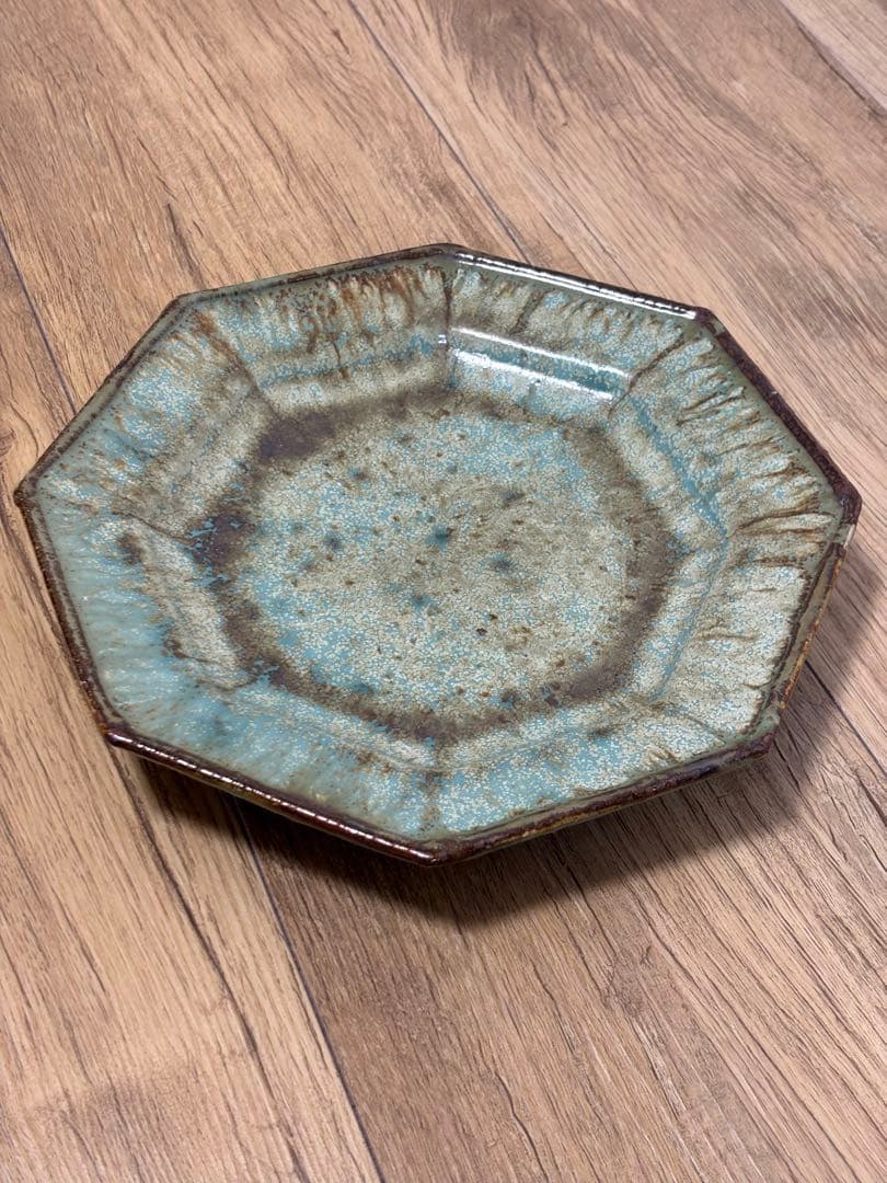 大沼道行 八角皿 Lサイズ 緑釉 作家物 織部 陶芸 ワンプレート - メルカリ