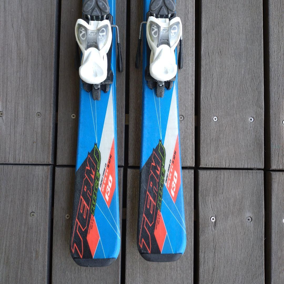 値下げ】Nordica スキー板130センチ ビンディング、ストック付き