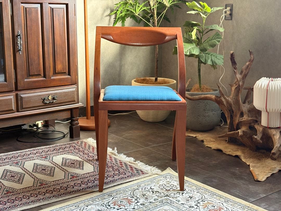 尾州生地 Porada ACTUS 木製チェア 椅子 イタリア家具 レトロ nZ