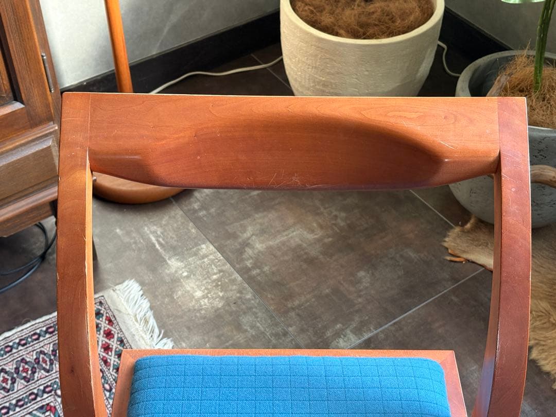 尾州生地 Porada ACTUS 木製チェア 椅子 イタリア家具 レトロ nZ