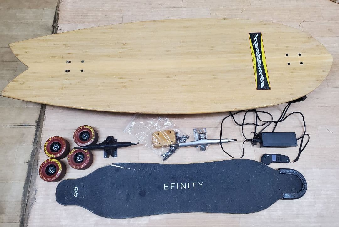 ハムボード フィッシュ × ENFINTY 電動カスタムスケートボード Bmove Surf 電動サーフスケートボード 新型高性能 エアレスタイヤ 大人