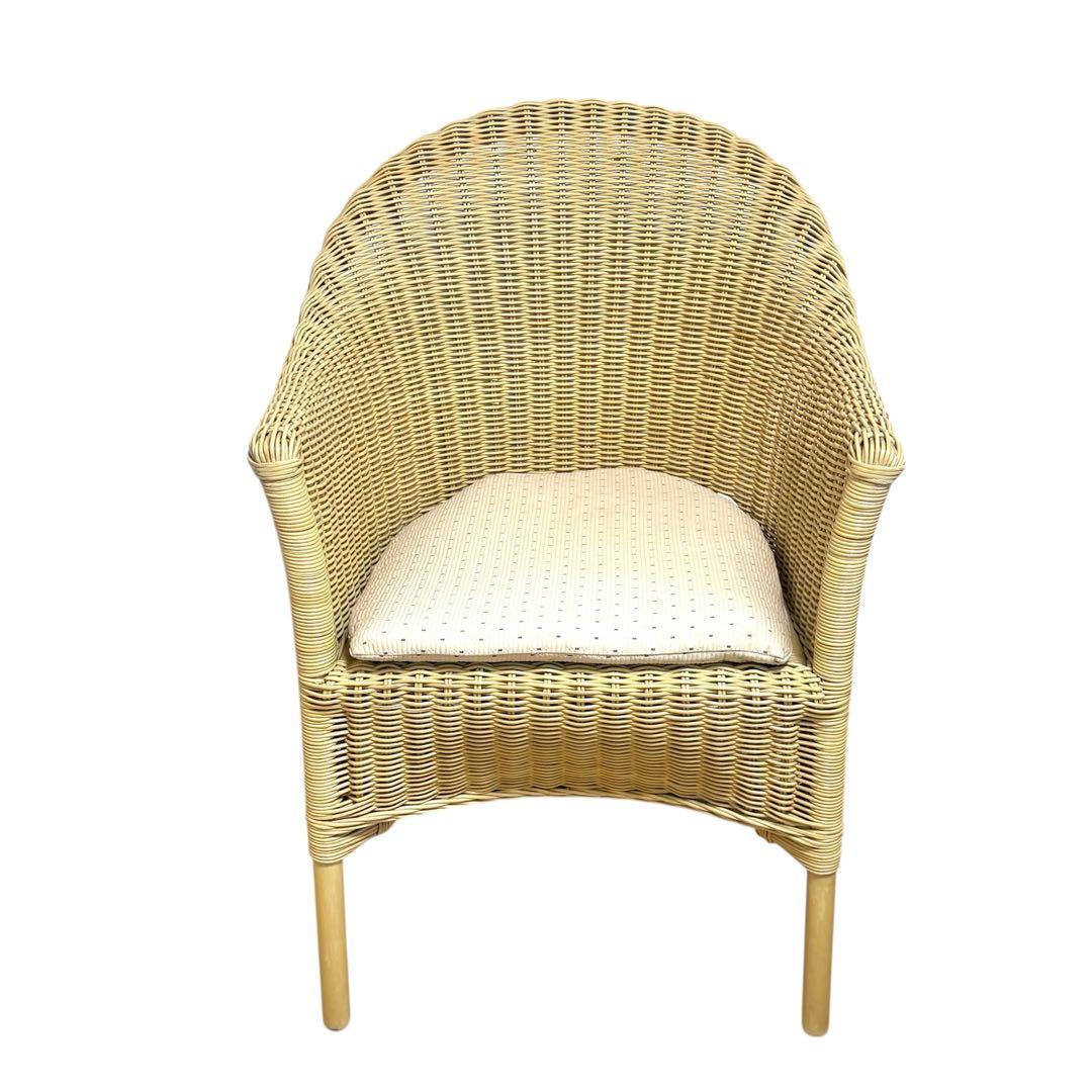 美品】Casablancaカサブランカ モナコ ラタン籐クッション付き チェア