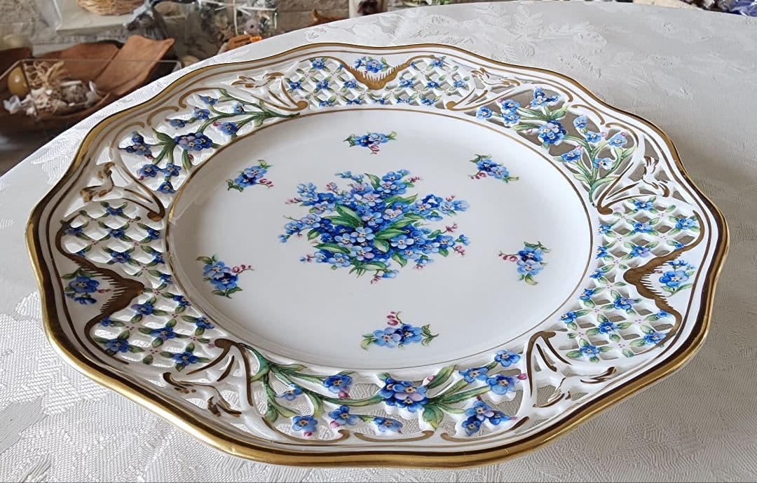 シューマン ババリア ⑨ 勿忘草 21.9cm ピアスプレート 盛り皿