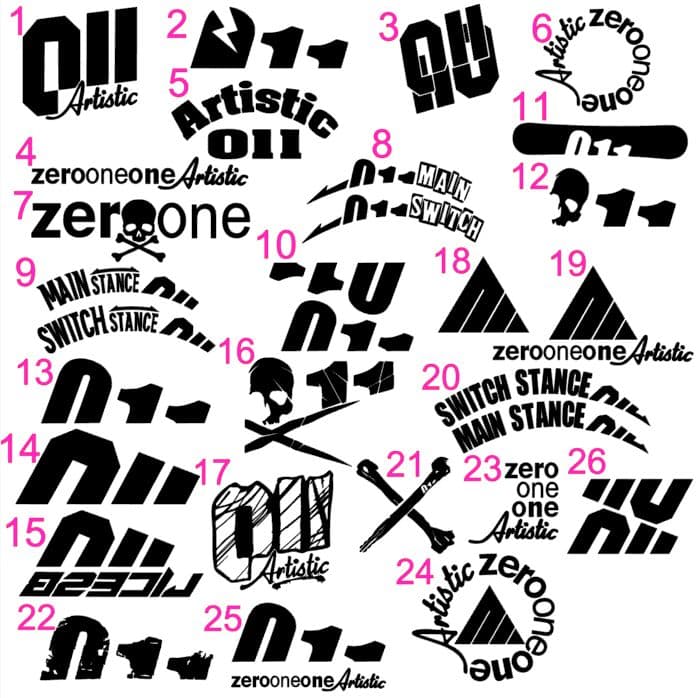 011 ゼロワン　ステッカー 011 ARTISTIC（ゼロワンワンアーティスティック） 在庫限り