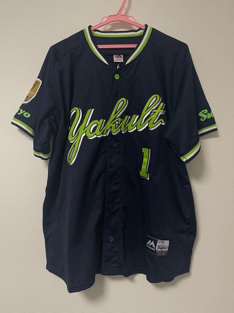 ヤクルトスワローズ 山田哲人 ユニフォーム 優勝ワッペン ビジター