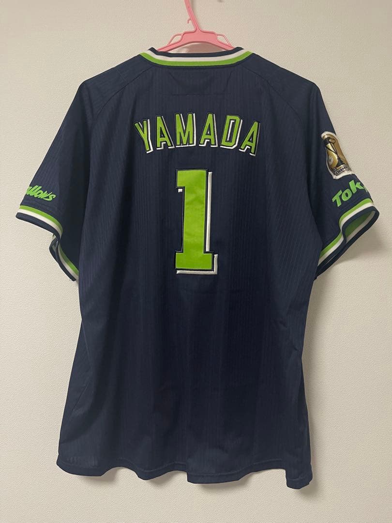 ヤクルトスワローズ 山田哲人 ユニフォーム 優勝ワッペン ビジター