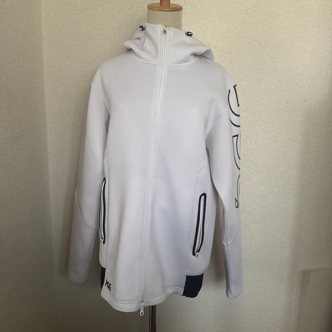 PGG フルジップ ホワイトジャケット PGG】【直営店舗&公式オンライン限定】ストレッチデニットフルジップ