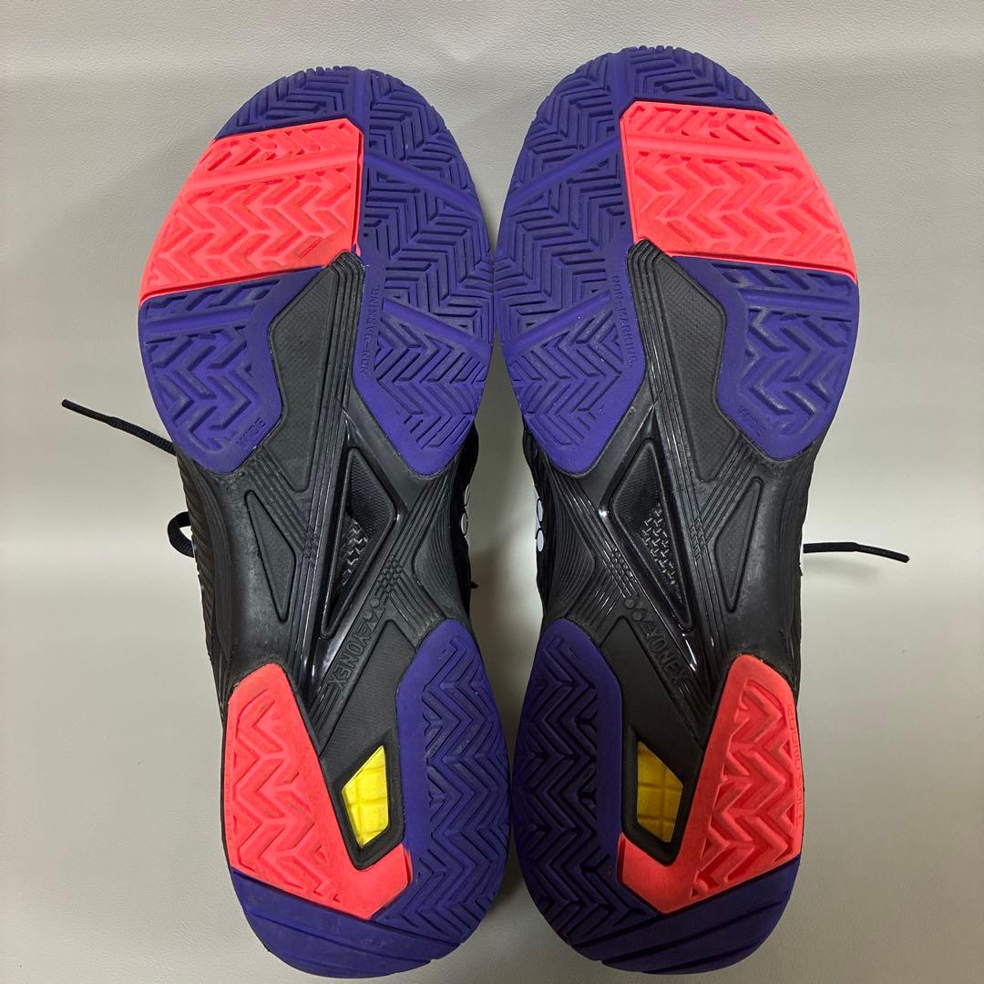 美品 YONEX SHB-03 テニスシューズ ブラック/パープル 27.5cm