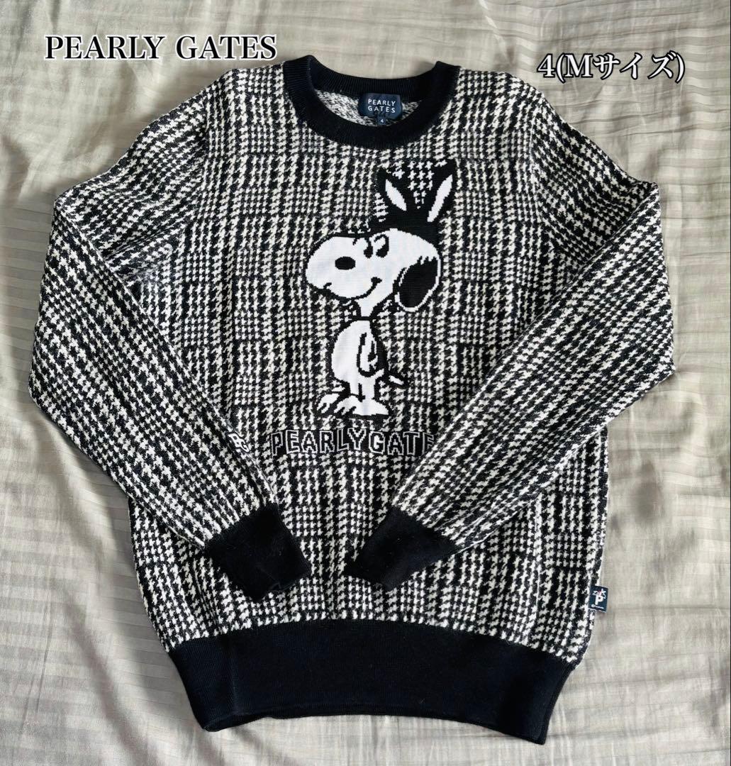 【美品】PEARLY GATES_パーリーゲイツ｟スヌーピー・ニットウェア｠ 美品】パーリーゲイツ×PEANUTS セーター アイボリー×ネイビー