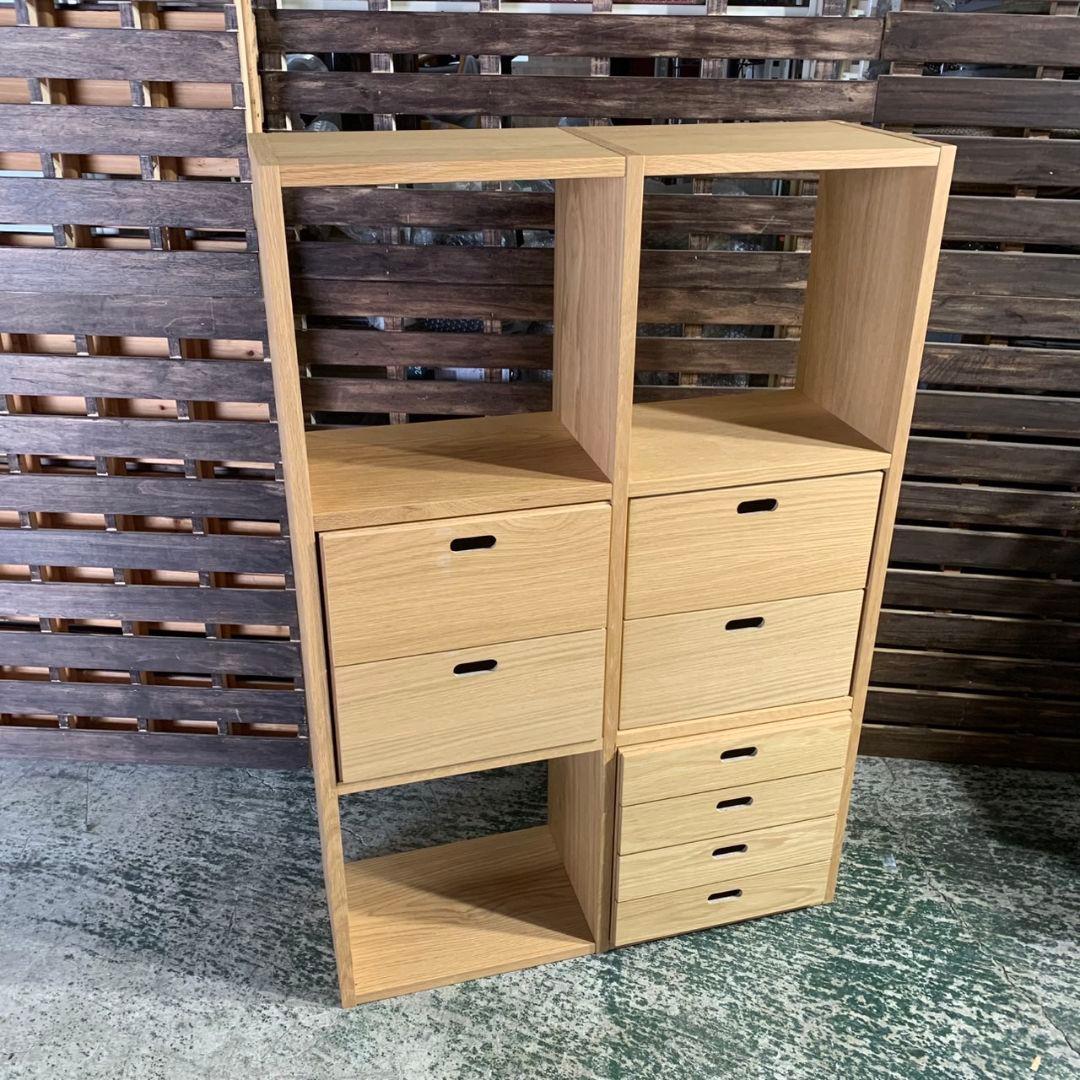 J428 無印良品 MUJI スタッキングシェルフ チェスト 天然木 イオンモール京都桂川】シェルフのお供だけじゃない、スタッキング