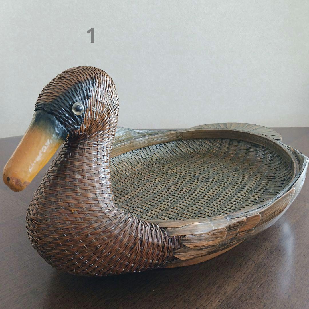 鳥型バスケット 小物入れ 2個 竹細工 - メルカリ