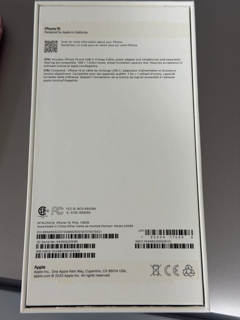 無音カメラ&技適】Apple iPhone 15 128GB【カナダ版】 - メルカリ