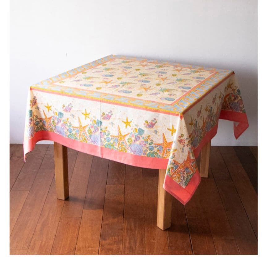 Mas d'Ouvan　テーブルクロス　サマー　シェル Mas d'Ouvan ニューミモザ テーブルランナー イエローグリーン