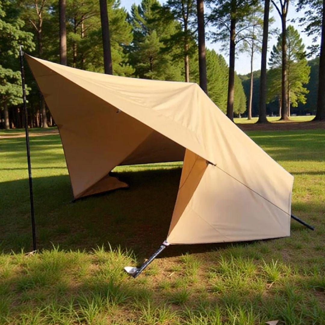 ゴッドタープ 4×4m 黄　TC210g厚手　焚き火OK　遮光性　防水500mm ゴッドタープ 4×4m 黄 TC210g厚手 焚き火OK 遮光性 防水500mm - メルカリ