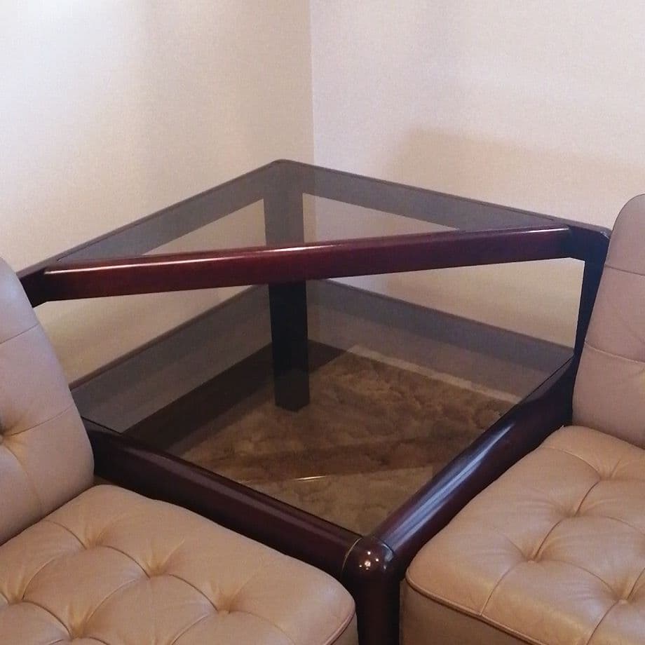 ビンテージ、昭和レトロ 強化ガラスサイドテーブル 🎿