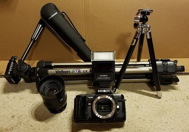 MINOLTAカメラと三脚とフラッシュ Flash：ﾌﾗｯｼｭ | アクセサリー | AUTO WIDE TWELVE