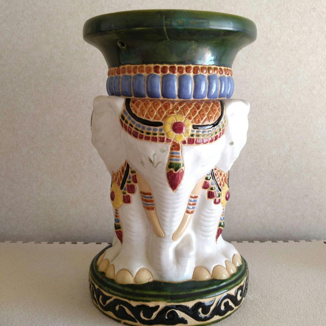 象陶器置き物 花台 フラワースタンド 鉢置き - メルカリ