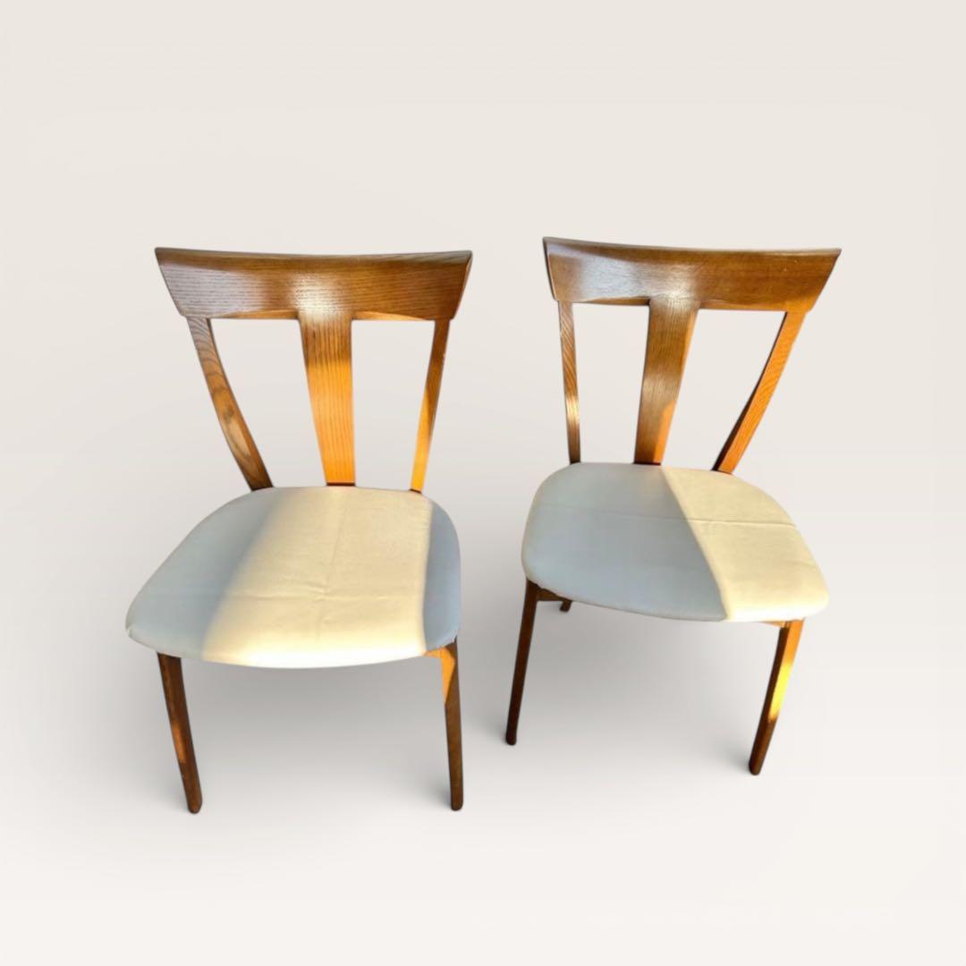 717 飛騨家具 シラカワ ダイニングチェア2脚 北欧 ナチュラル 美品