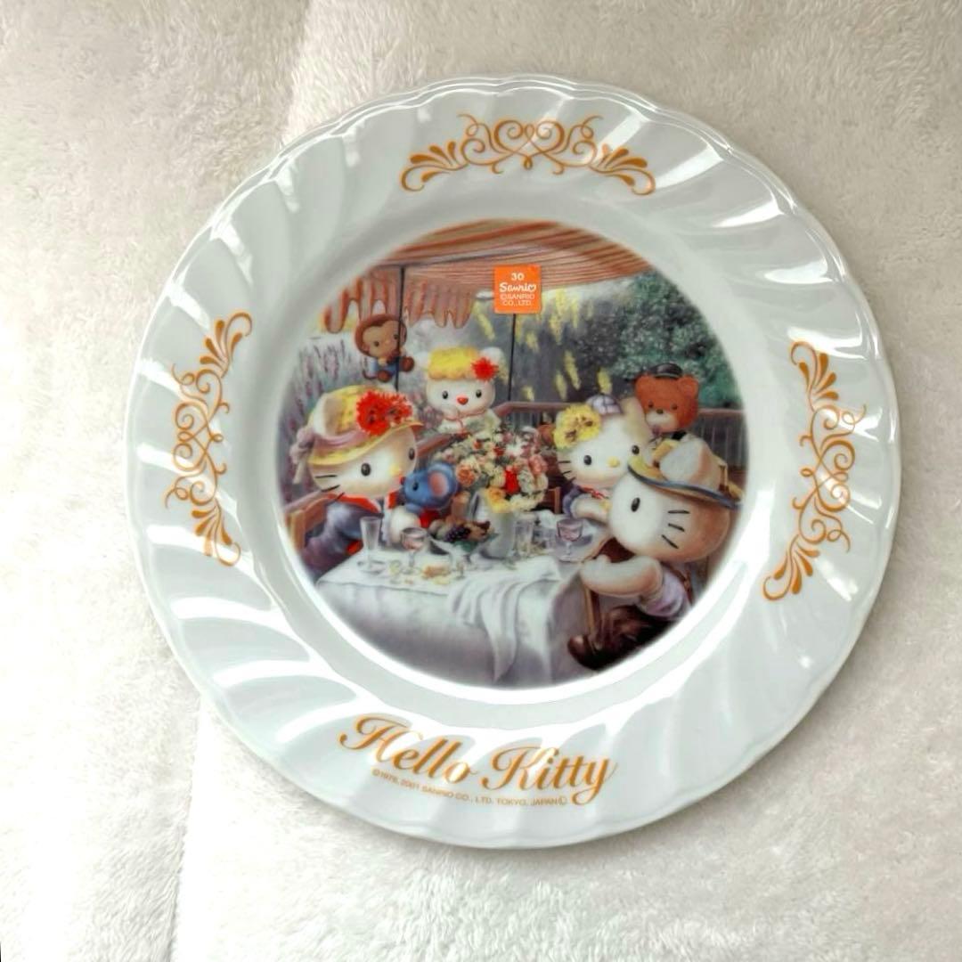 新品☆希少】キティ 飲茶がいっぱい 八角皿 30周年記念 キティの絵皿