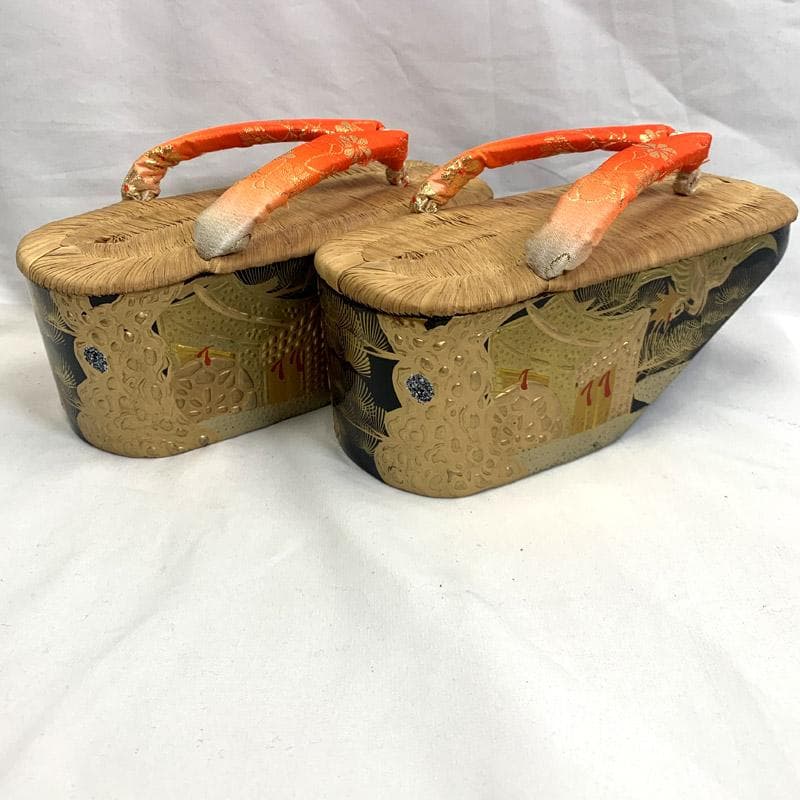 505ag38□七五三 7歳 こっぽり/ぽっくり/おこぼ 本畳表 草履□良好