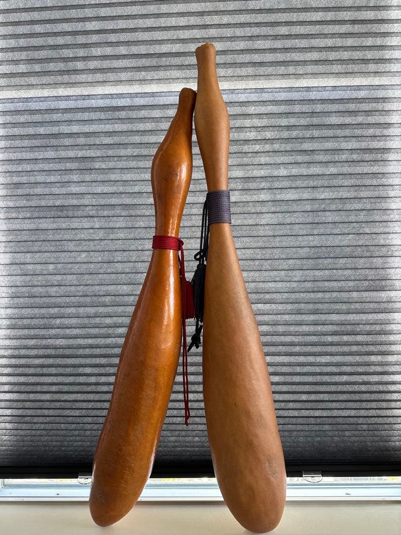 ひょうたん　縁起物　2本 瓢箪 縁起物 酒入れひょうたん 小・全長22cm その2 経年変化の味わいを