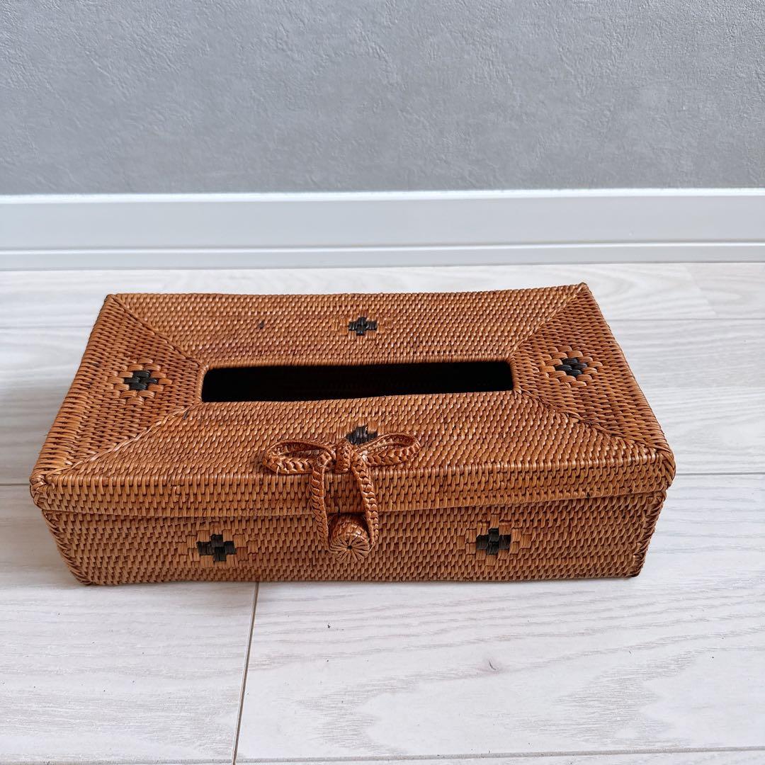 新品未使用 アタのティッシュケース リボン 花柄 バリ島雑貨 アジアン雑貨 2805.jpg