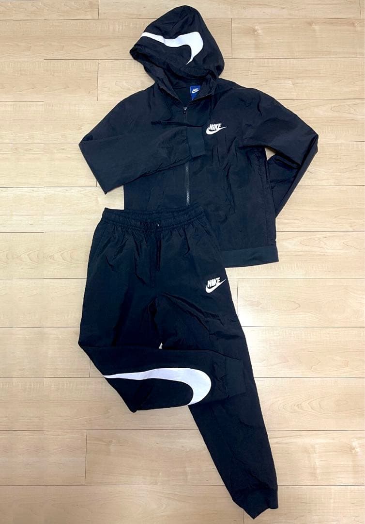 未使用 廃盤 レア NIKE 上下 S ナイロンジャケット ビッグスウォッシュ NIKE ナイキ ビッグスウォッシュ ナイロンジャケット ホワイト
