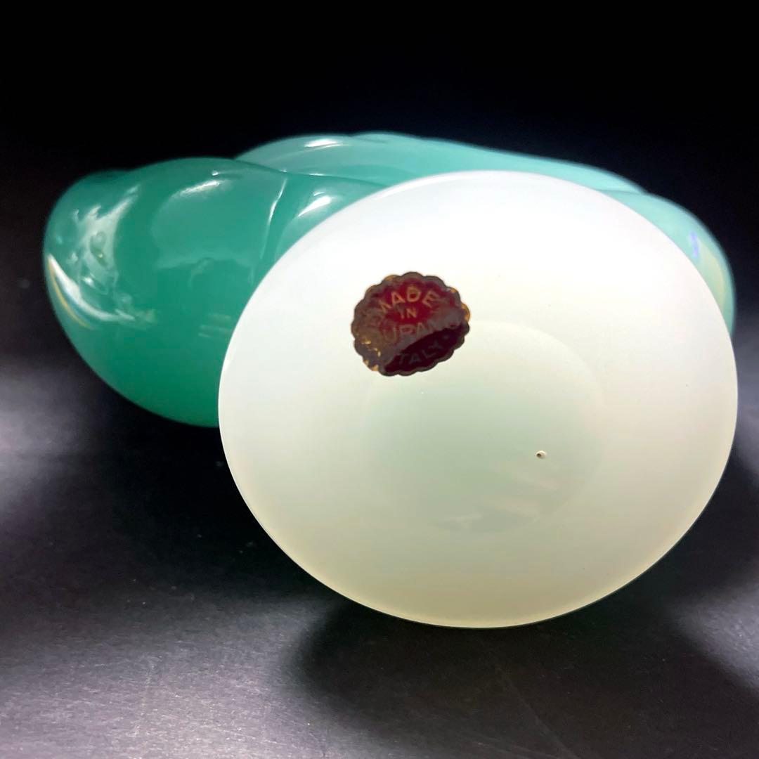 ムラーノ スワン アルキメデセグソ グリーン アラバストロンガラスの