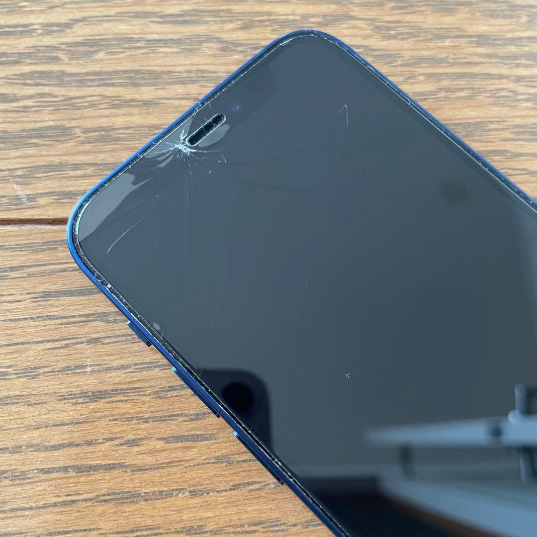 iPhone12mini 128GB SIMフリー ブルー 画面割れ - メルカリ