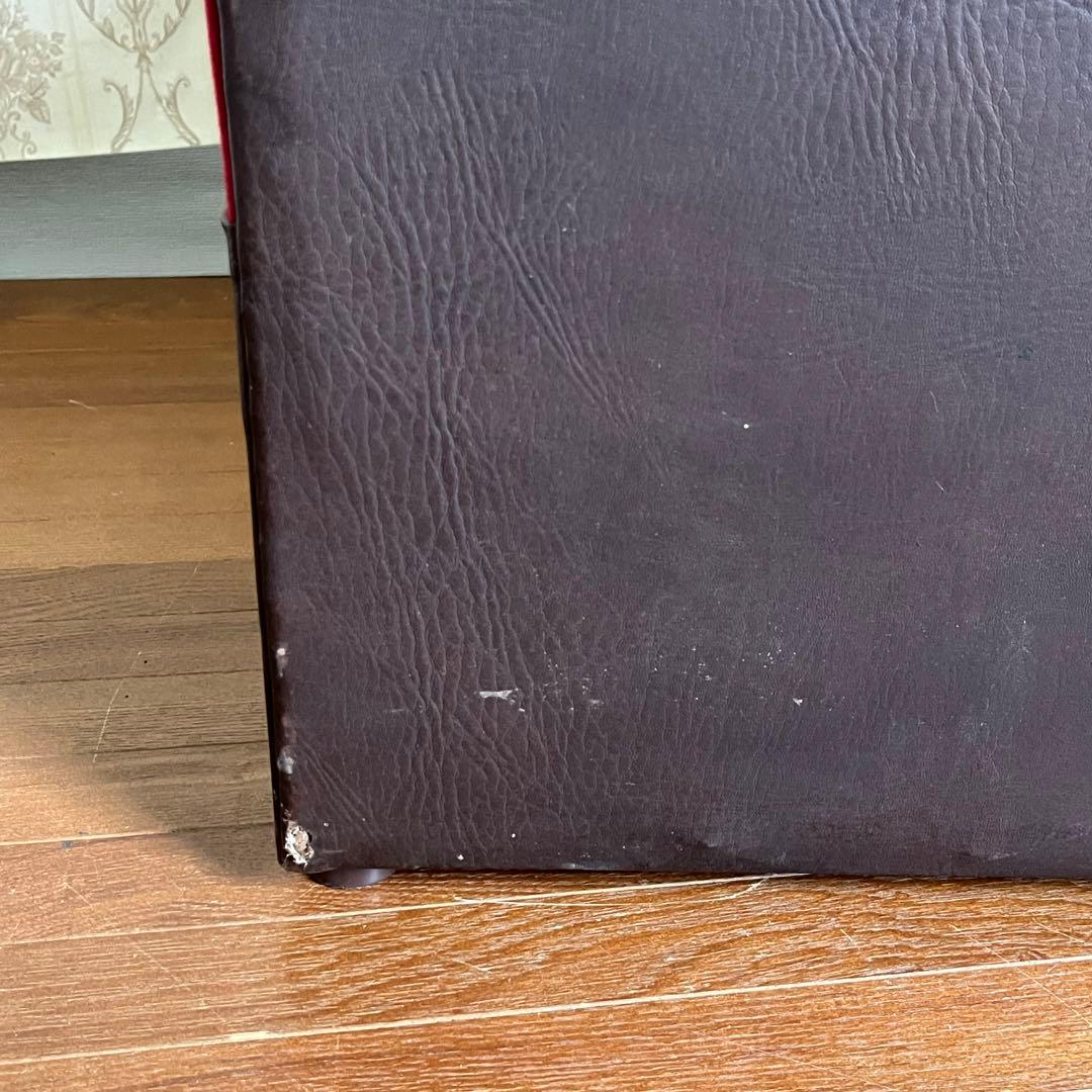 アンティーク】① 昭和レトロ 1人掛けソファー ワインレッド スナック