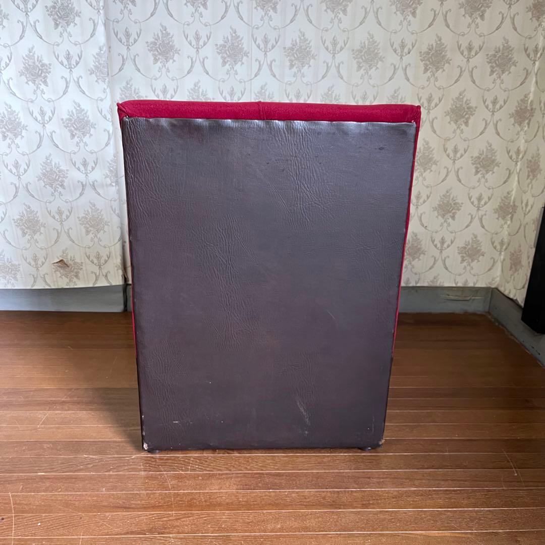 アンティーク】① 昭和レトロ 1人掛けソファー ワインレッド スナック