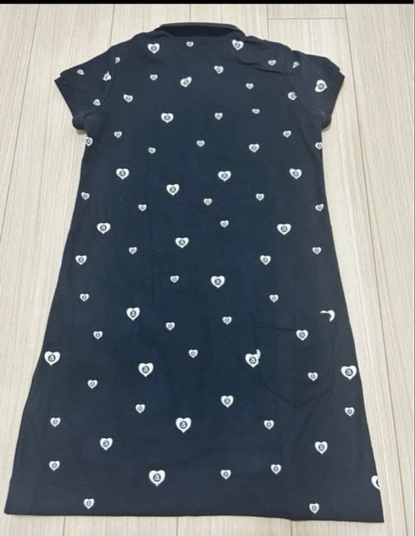 極美品 アルチビオ ゴルフウェア ワンピース ハート柄 ネイビー 38 M