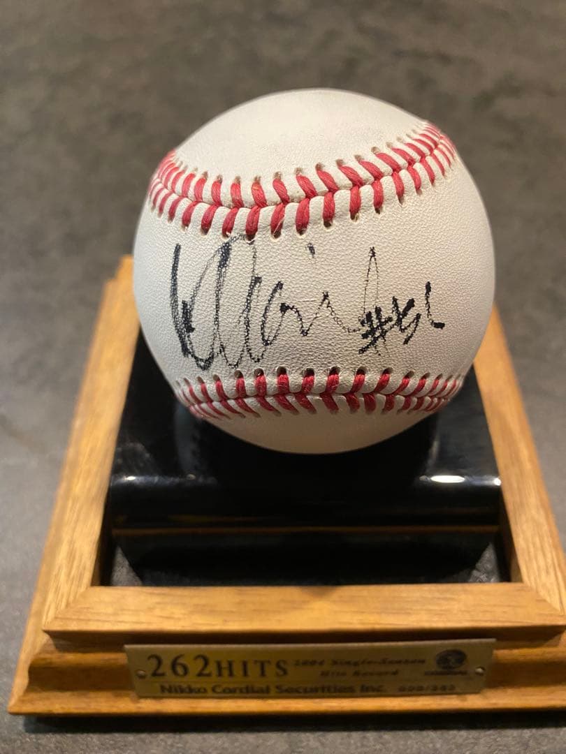 超希少マリナーズ イチロー サインボール 262安打達成 日興