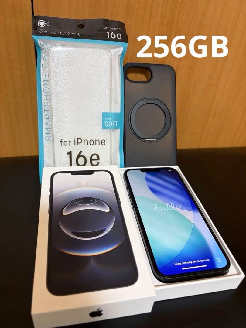 美品 iPhone16e 256GB 黒 ブラック ケース付き BT100% IIIIfit iPhone16e 対応 ケース | オリジナル商品,スマホケース