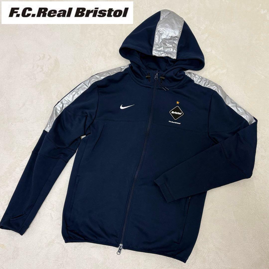 極美品✨】FCRB ジップフーディー ネイビー 銀 ブリストル ナイキ 希少
