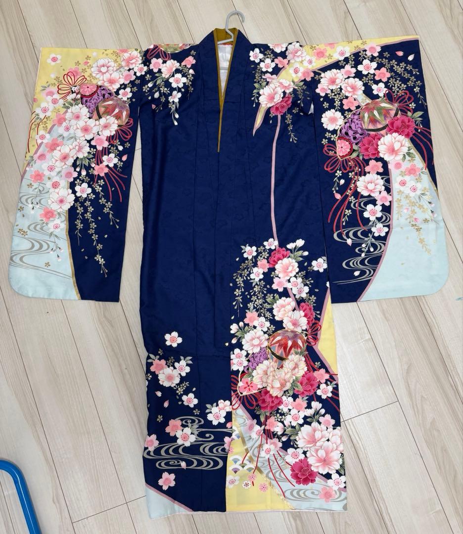 七五三 着物 式部浪漫 はこせこセット 作り帯 本田望結 紺 セット 七歳