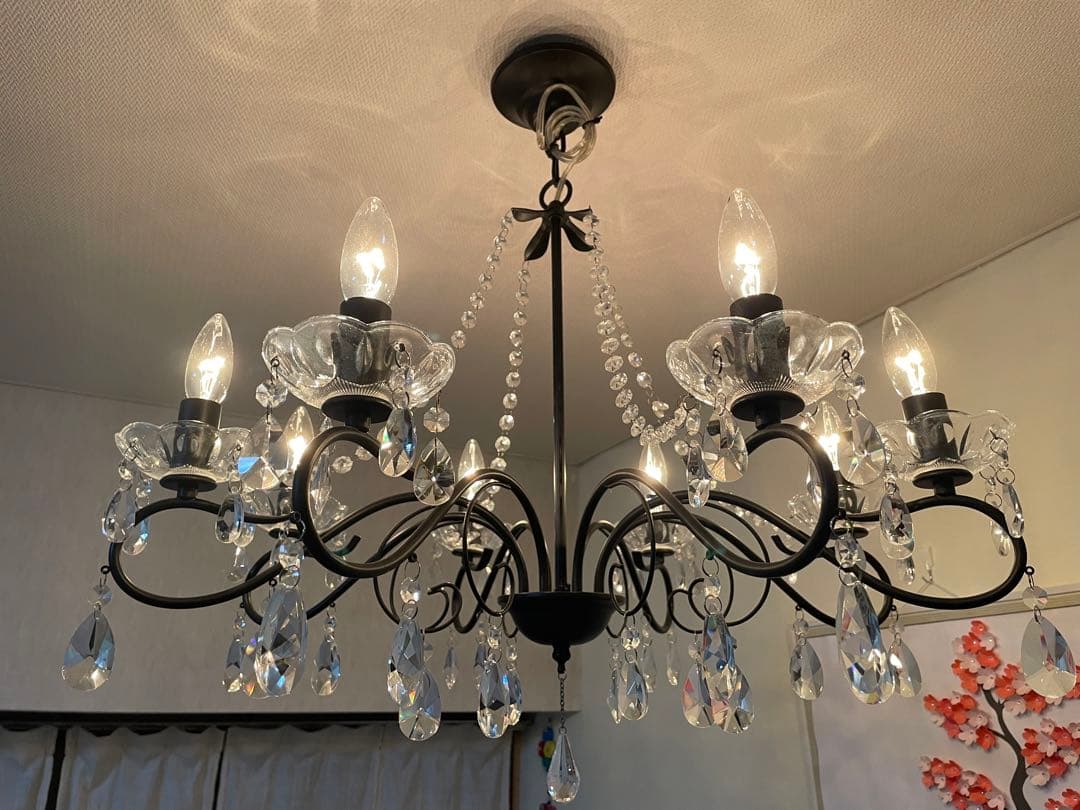 LED付・簡単取付】8灯シャンデリアライト LED付・簡単取付】8灯シャンデリアライト