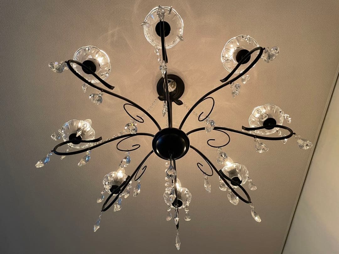 LED付・簡単取付】8灯シャンデリアライト