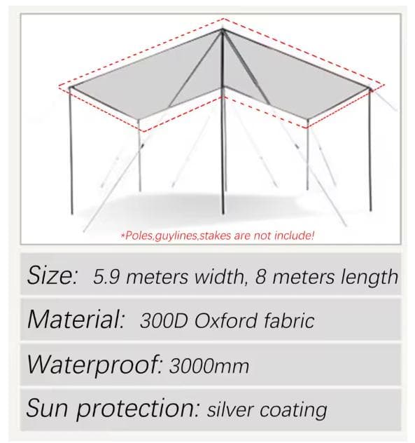 6m×8m タープ 日よけ グランドシート