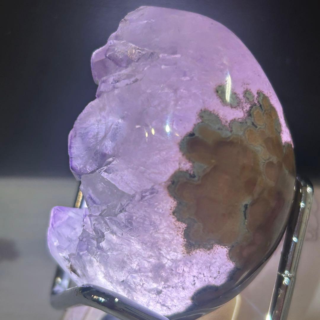 全磨きドラゴンエッグ（紫山／大歯）アメジストドーム ジオード 置物