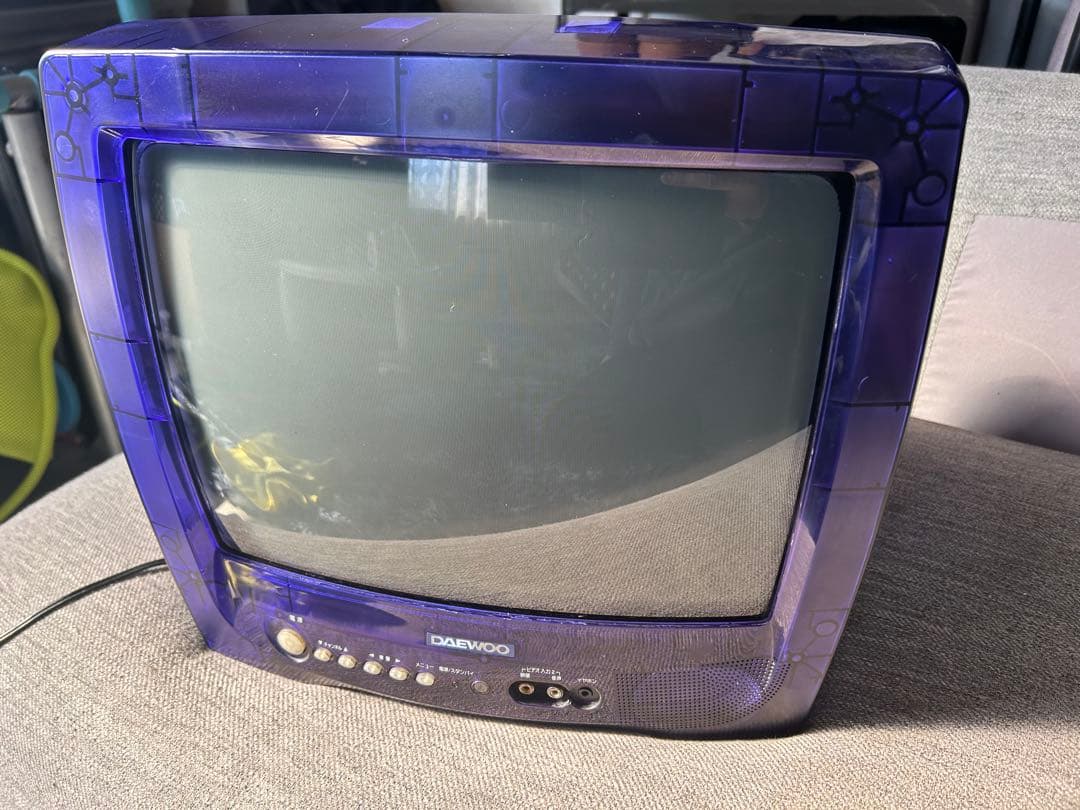 当時物 レトロ 廃盤☆DAEWOO パープルスケルトン☆ブラウン管テレビ 14