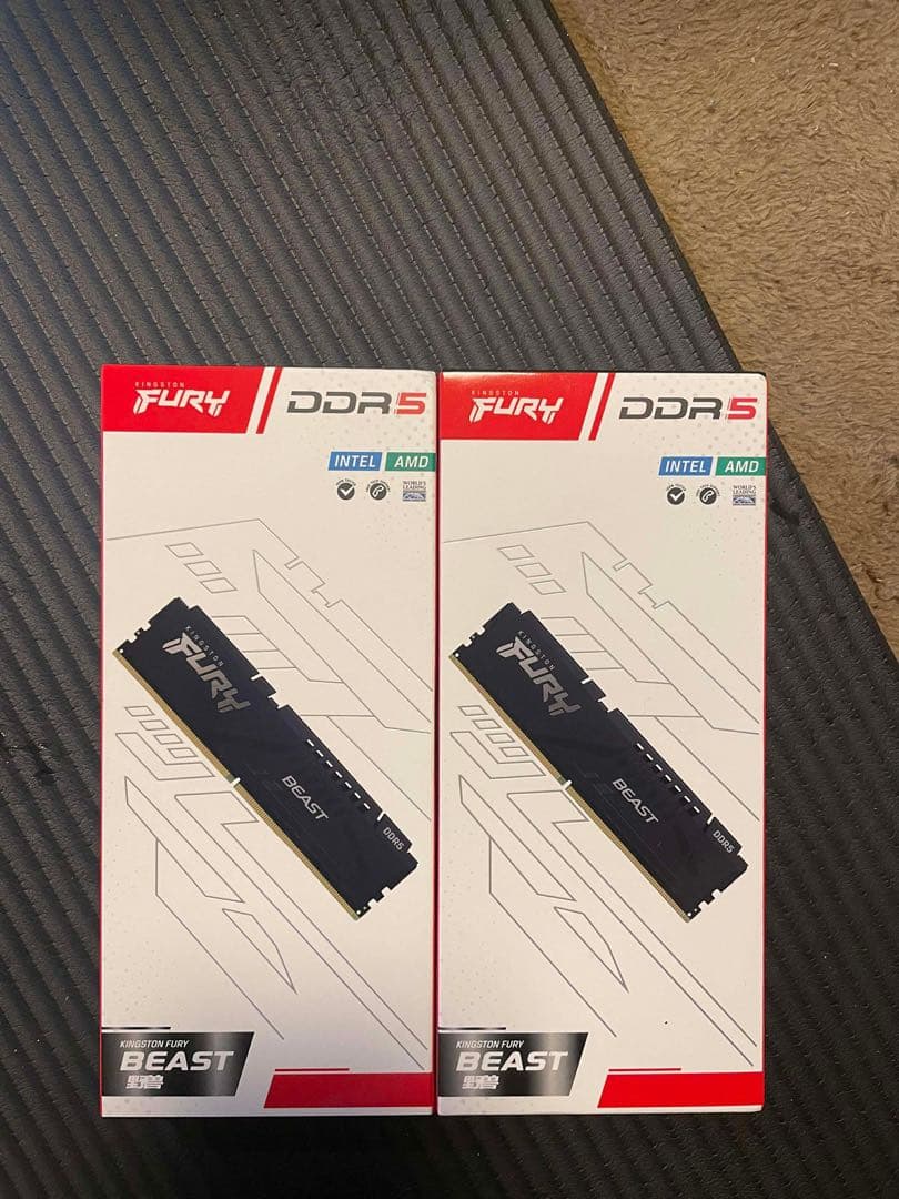 Kingston FURY Beast DDR5 16gb/56002枚セット Kingston Fury Beast 16GB 5600MT/s DDR5 CL40 DIMM Single Module