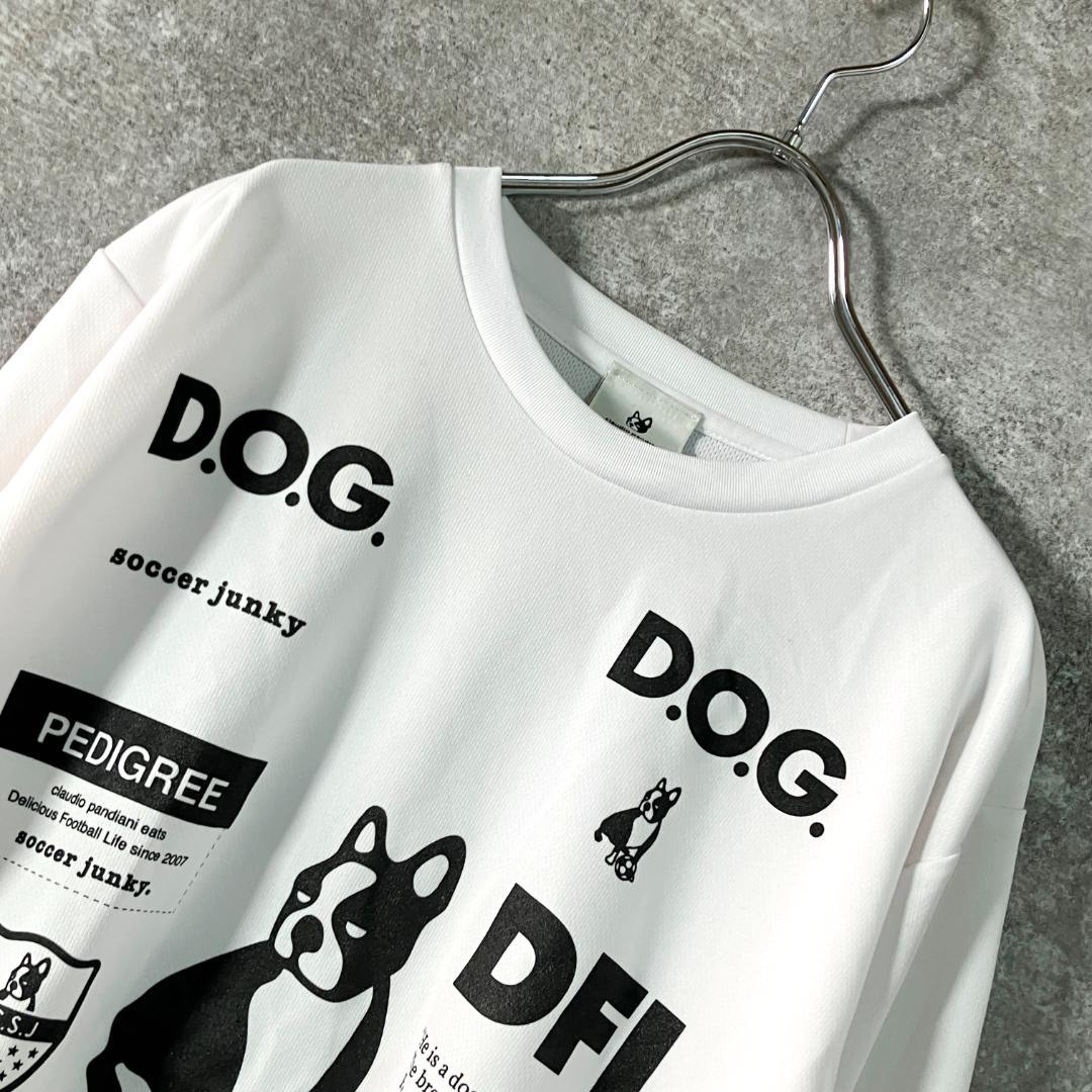 claudio pandiani サッカーウェア ロングスリーブ ホワイト 犬 - メルカリ