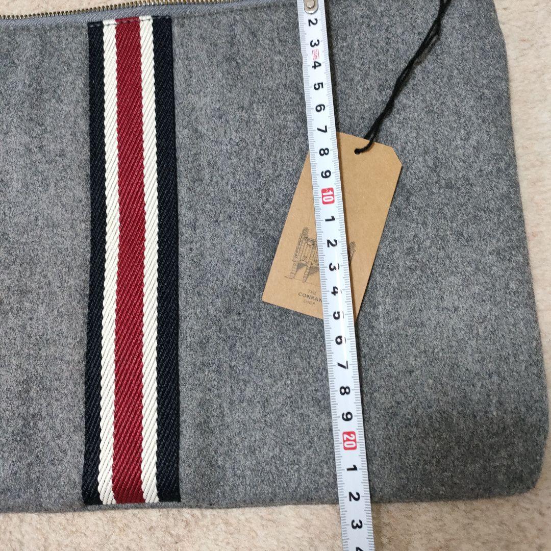 コンランショップ グレー ストライプ クラッチバッグ約34cm - メルカリ