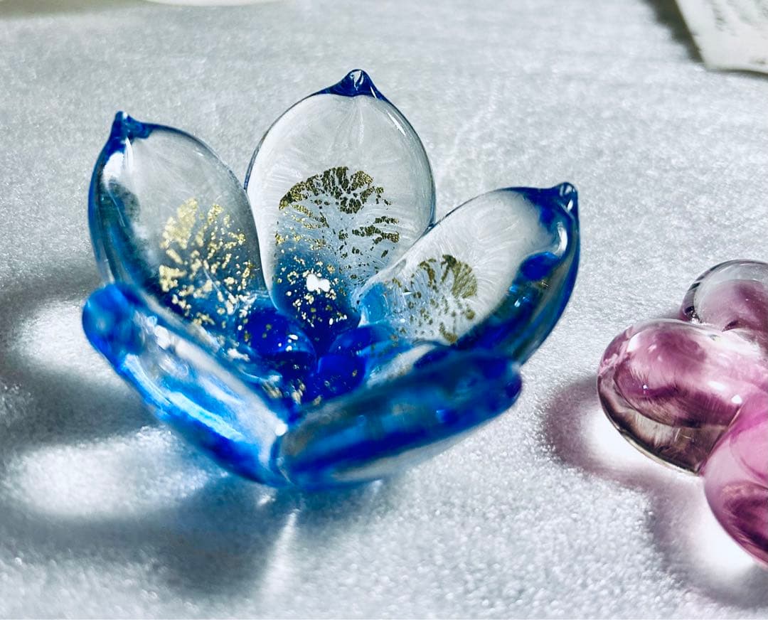 玻璃の匠 はりのたくみ 硝子 箸置き ガラス 梅 10客組 未使用品 共箱