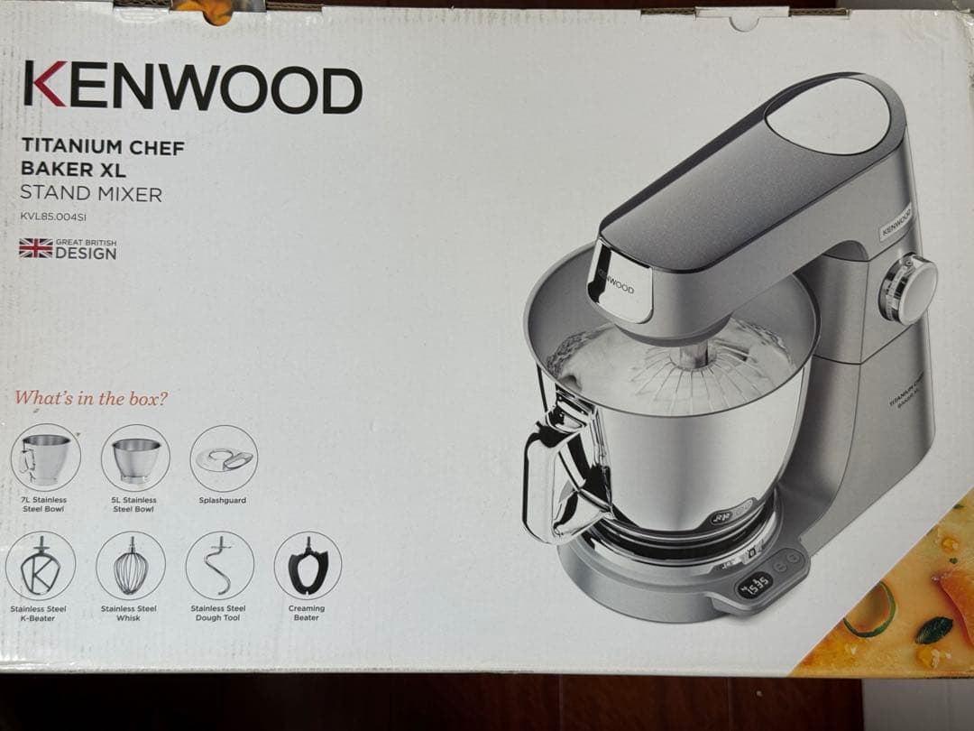 未使用ケンウッド スタンドミキサー Titanium Chef Baker XL De'Longhi ケンウッド 4.7L(5Qt) チーフチタンキッチンマシーン