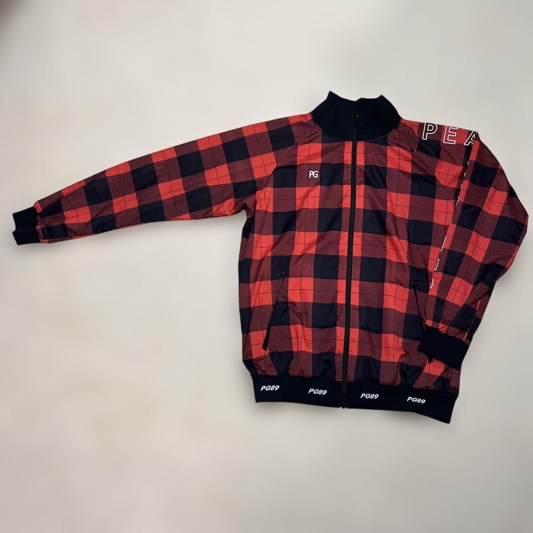 Pearly gates パーリーゲイツ ジップアップジャケット チェック 赤黒