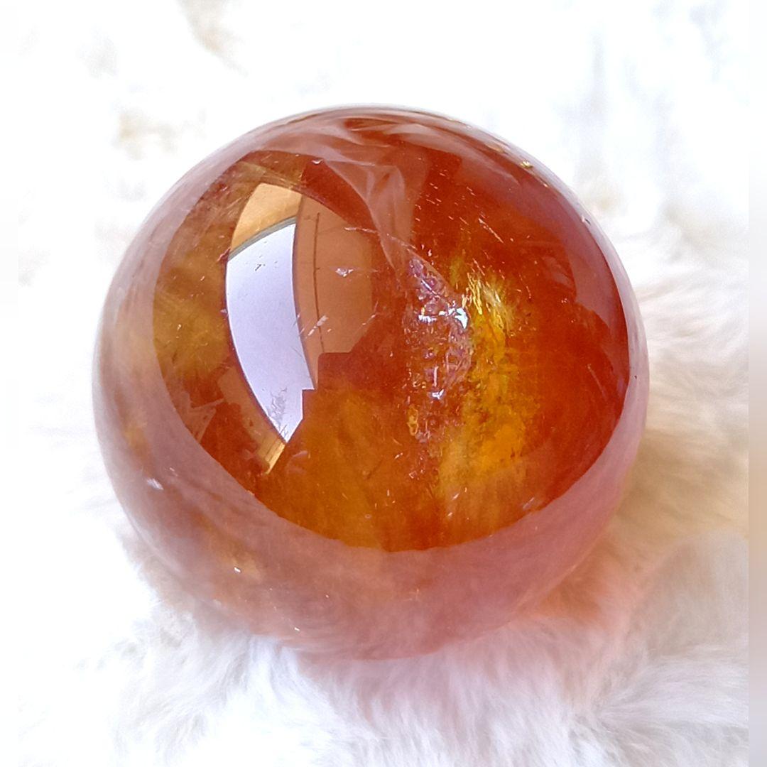 美麗☆虹入り☆ゴールデンカルサイト☆スフィア☆パワーストーン【193】